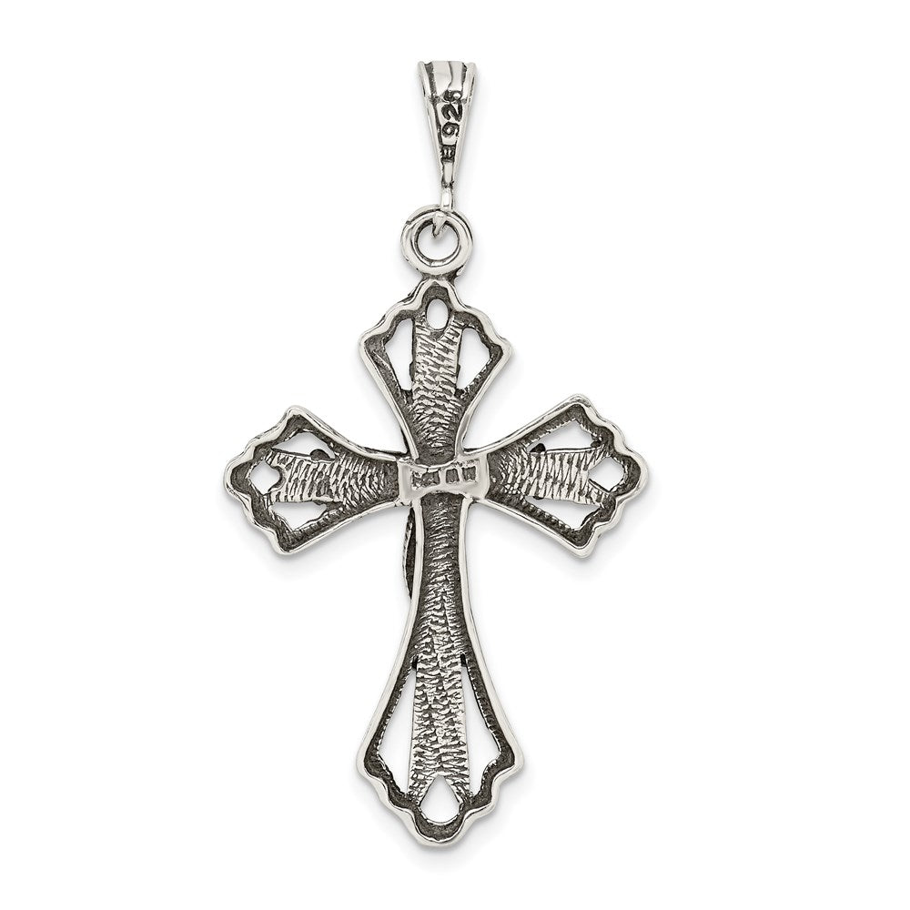 Sterling Silver Antiqued Cross Pendant QC8128