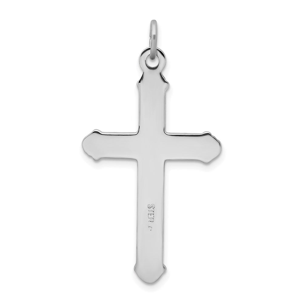 Sterling Silver, Gold-tone, Blk Rhod Criss Cross Design Cross Pendant QC8129