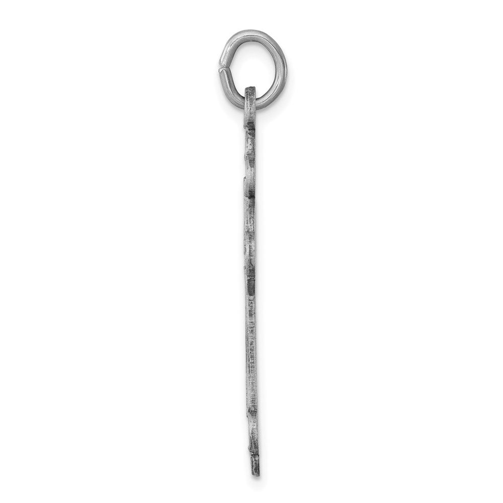 Sterling Silver Antiqued, Textured and Brushed Latin Cross Pendant QC8130