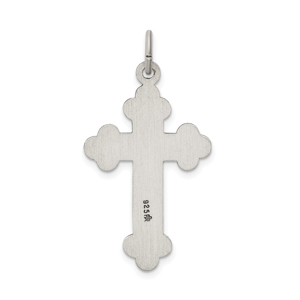 Sterling Silver Antiqued, Textured and Brushed Latin Cross Pendant QC8130