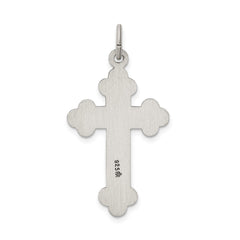 Sterling Silver Antiqued, Textured and Brushed Latin Cross Pendant QC8130