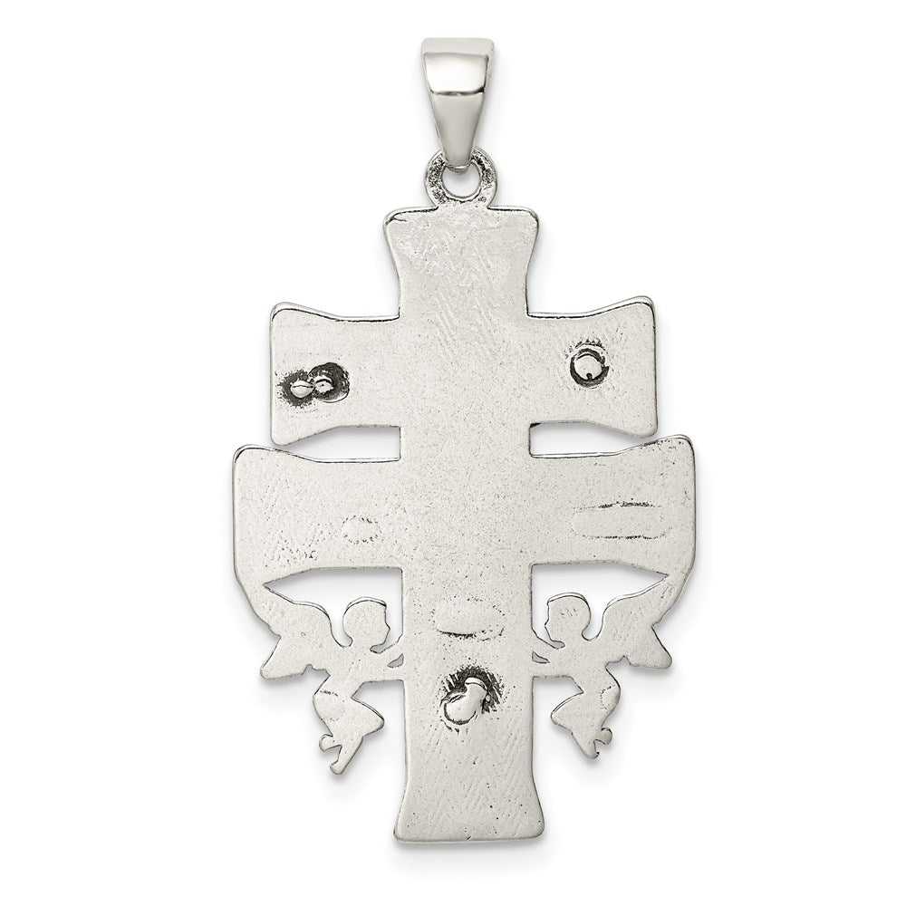 Sterling Silver Antiqued Mini Caravaca Crucifix Pendant QC8134