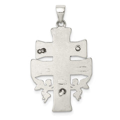 Sterling Silver Antiqued Mini Caravaca Crucifix Pendant QC8134