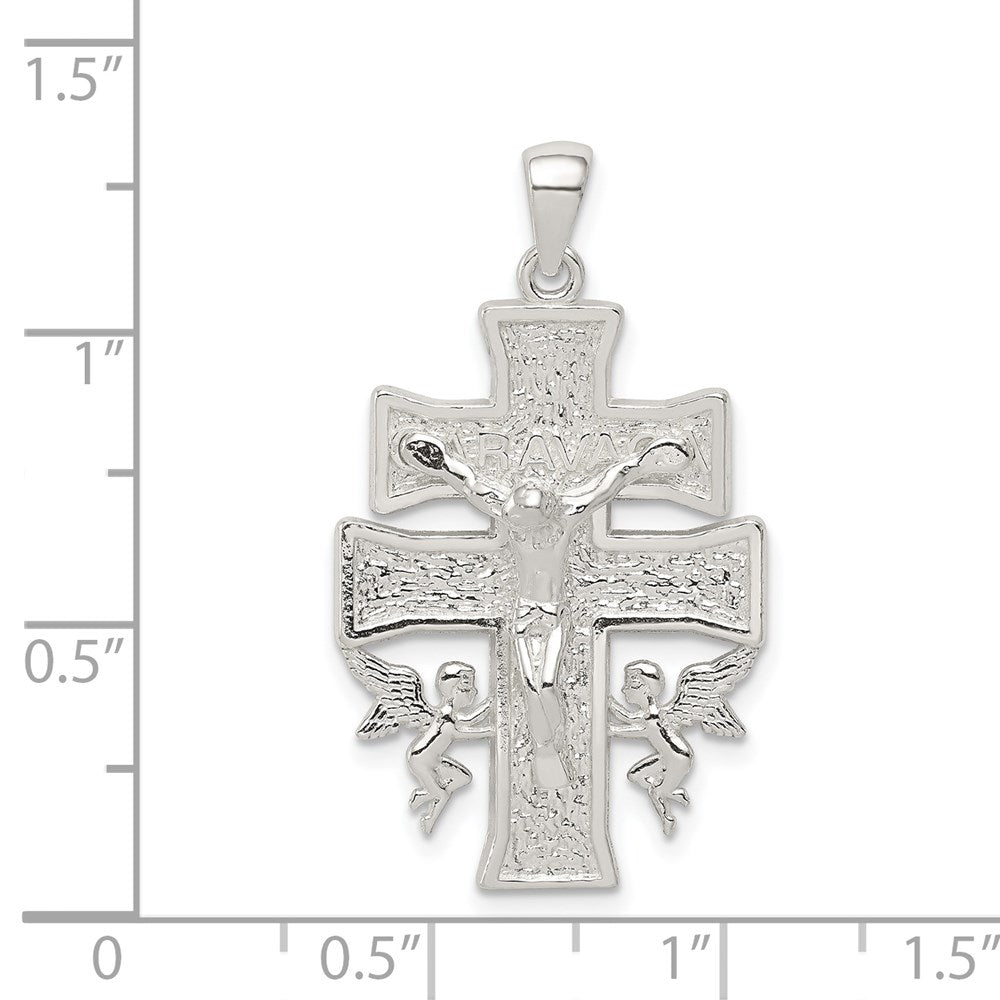 Sterling Silver Polished Mini Caravaca Crucifix Pendant QC8135