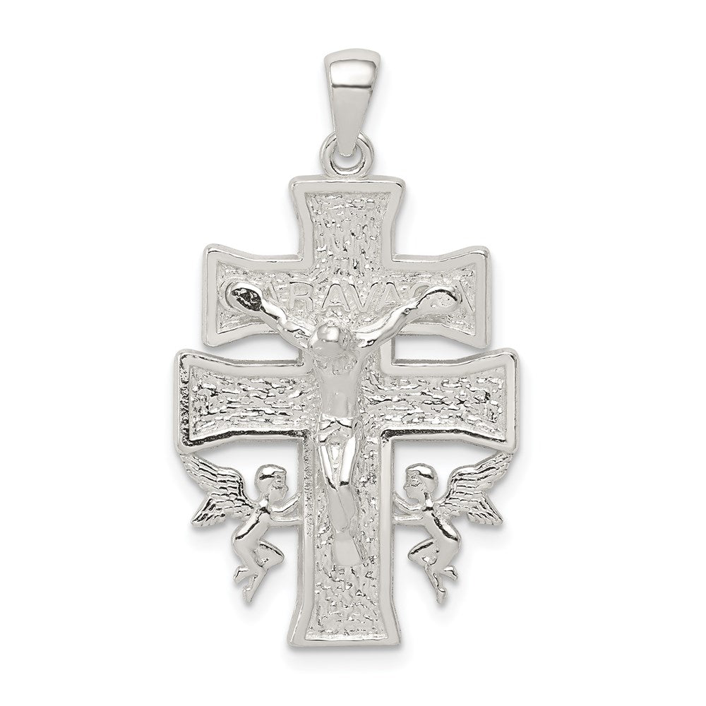 Sterling Silver Polished Mini Caravaca Crucifix Pendant QC8135