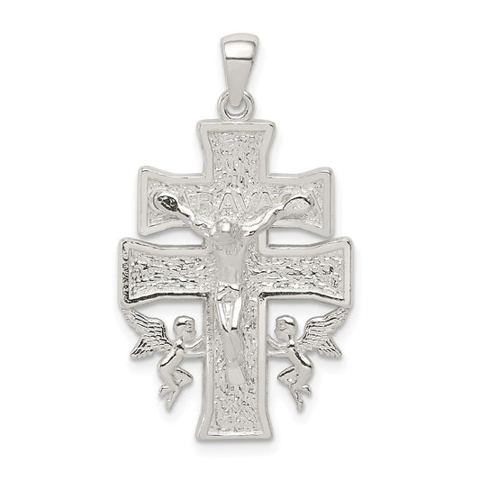 Sterling Silver Polished Mini Caravaca Crucifix Pendant QC8135