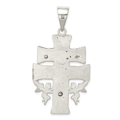 Sterling Silver Antiqued Large Caravaca INRI Crucifix Cross Pendant QC8136