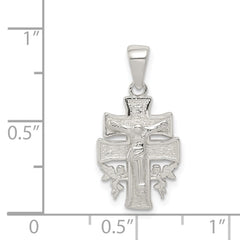 Sterling Silver Polished Mini INRI Crucifix Pendant QC8139