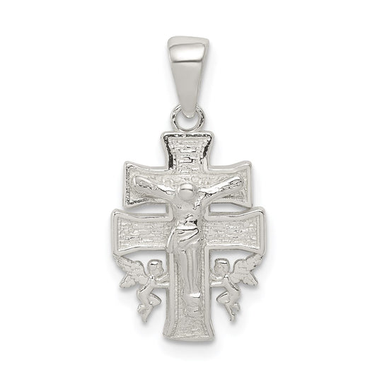 Sterling Silver Polished Mini INRI Crucifix Pendant QC8139