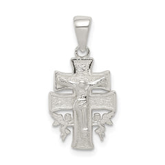 Sterling Silver Polished Mini INRI Crucifix Pendant QC8139