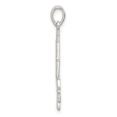 Sterling Silver Polished Caravaca Double Cross w/Angels Crucifix Pendant QC8141