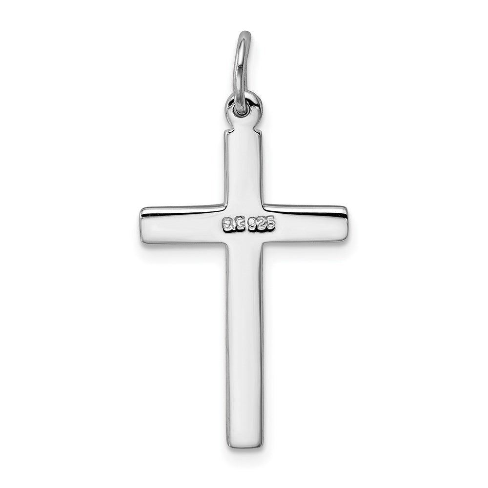 Sterling Silver Rhodium-plated Cross Pendant QC8146