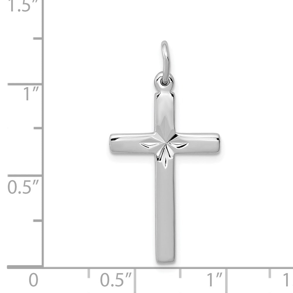 Sterling Silver Rhodium-plated Cross Pendant QC8146