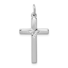 Sterling Silver Rhodium-plated Cross Pendant QC8146