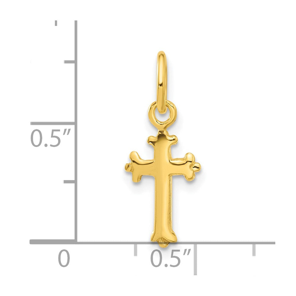 Sterling Silver Gold-tone Polished Small Cross Pendant QC8149GP