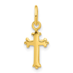 Sterling Silver Gold-tone Polished Small Cross Pendant QC8149GP