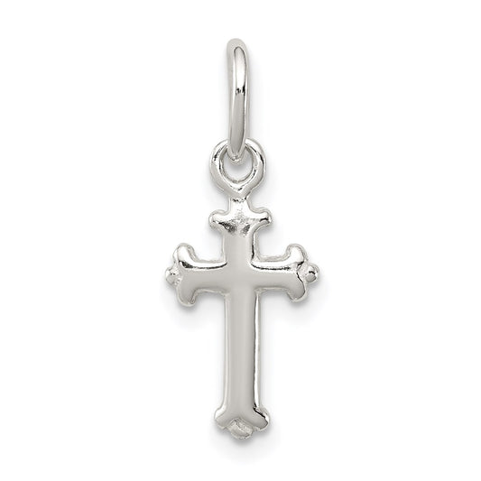 Sterling Silver Polished Cross Charm QC8149