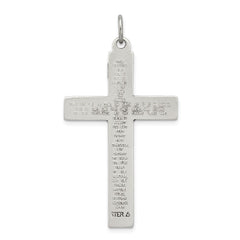 Sterling Silver INRI Crucifix Cross w/ Prayer Pendant QC8289