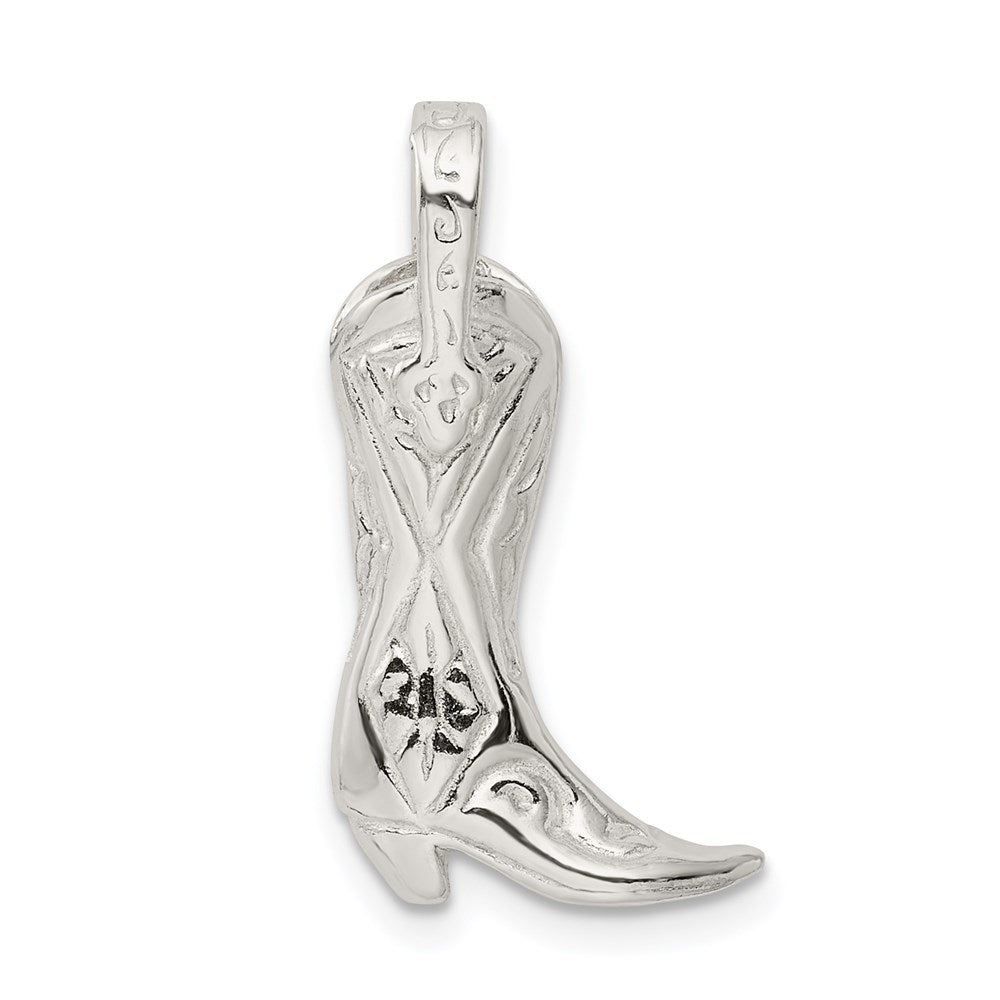 Sterling Silver Cowboy Boot Charm QC829