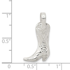 Sterling Silver Cowboy Boot Charm QC829