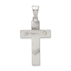 Sterling Silver Polished Box Cross Crucifix Pendant QC8290