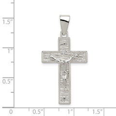 Sterling Silver Polished Box Cross Crucifix Pendant QC8290