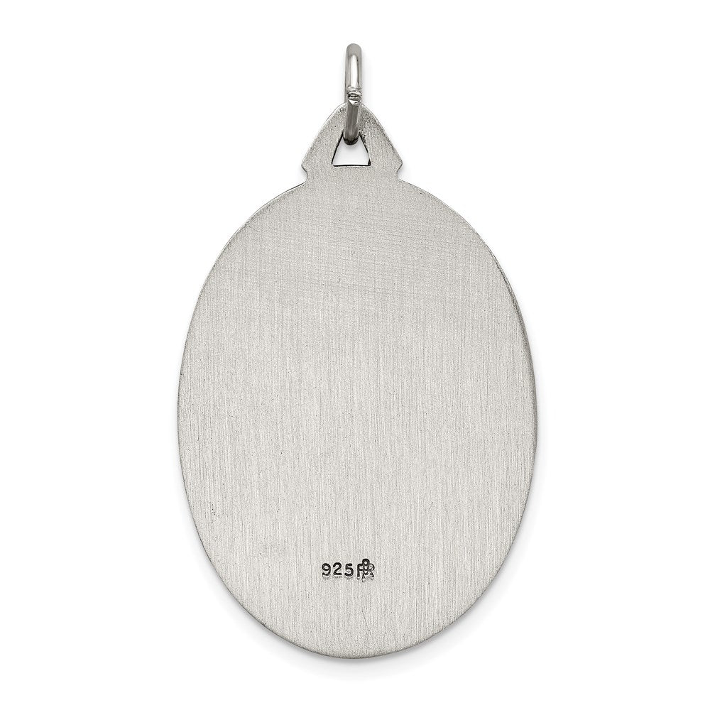 Sterling Silver Antiqued Satin St. Christopher Medal QC8376