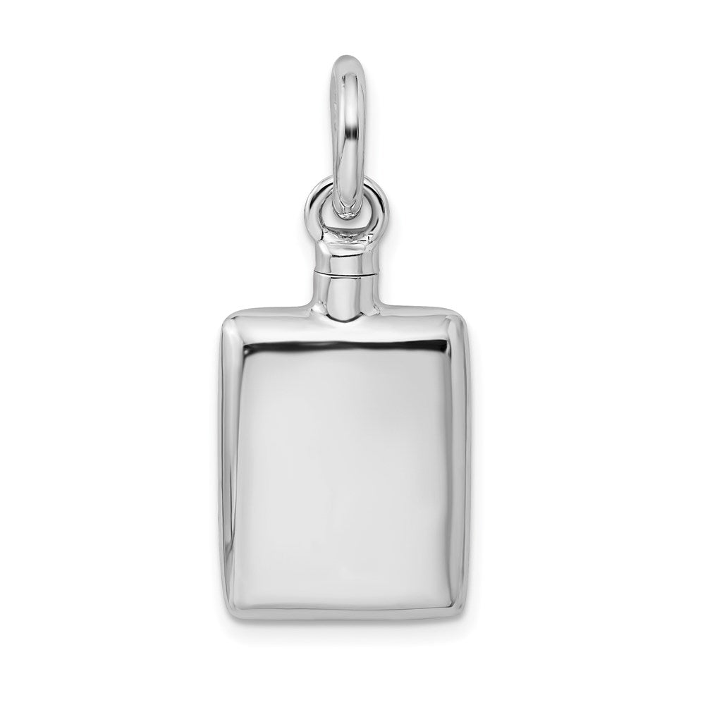 Sterling Silver Rhodium-plated Polished Rectangular Ash Holder Pendant QC8398