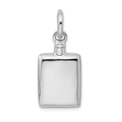 Sterling Silver Rhodium-plated Polished Rectangular Ash Holder Pendant QC8398