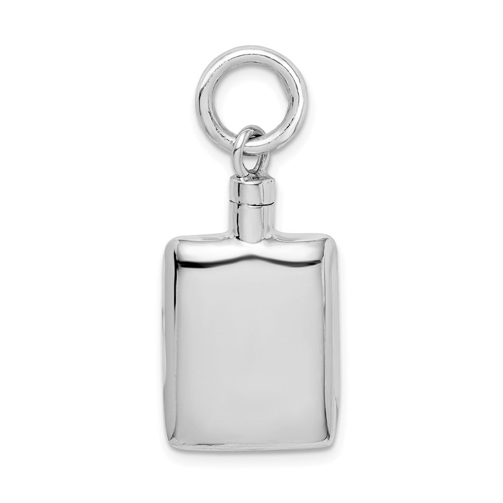 Sterling Silver Rhodium-plated Polished Rectangular Ash Holder Pendant QC8398
