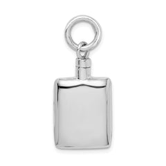 Sterling Silver Rhodium-plated Polished Rectangular Ash Holder Pendant QC8398