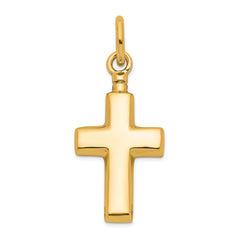 Sterling Silver Gold-tone Polished Cross Ash Holder Pendant QC8399GP