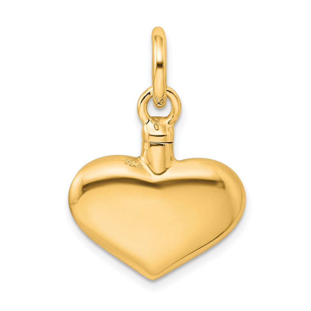 Sterling Silver Gold-tone Polished Puffy Heart Ash Holder Pendant QC8400GP