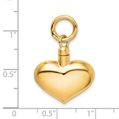 Sterling Silver Gold-tone Polished Puffy Heart Ash Holder Pendant QC8400GP