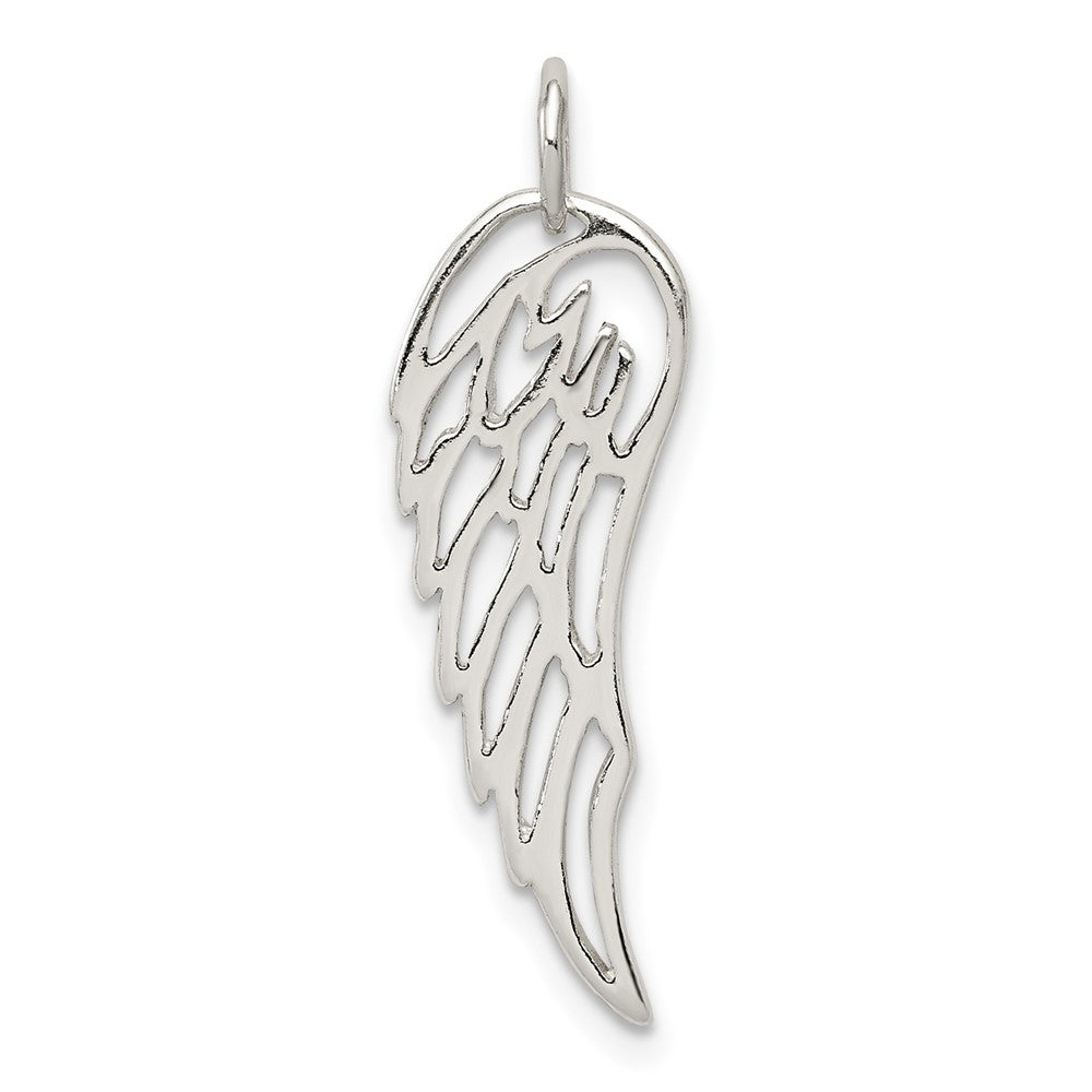 Sterling Silver Polished Angel Wing Charm QC8419