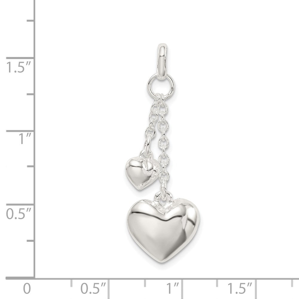 Sterling Silver Polished Puffed Heart Pendant QC8461