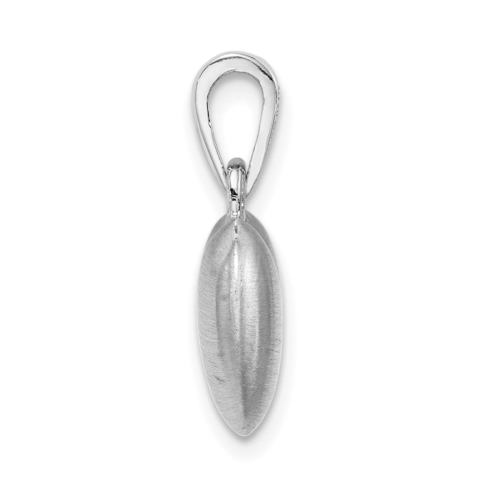 Sterling Silver Rhodium-plated Satin Heart Pendant QC8463