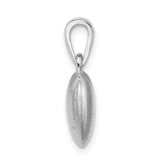 Sterling Silver Rhodium-plated Satin Heart Pendant QC8463