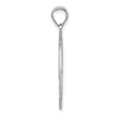 Sterling Silver Rhodium-plated Fancy Script Letter P Initial Pendant QC8999P