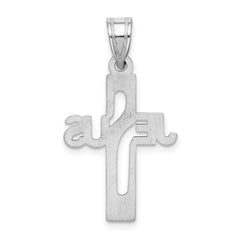 Sterling Silver Rhodium-plated Jesus Cross Extra Small Pendant QC9002