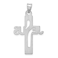 Sterling Silver Rhodium-plated Jesus Cross Large Pendant QC9005