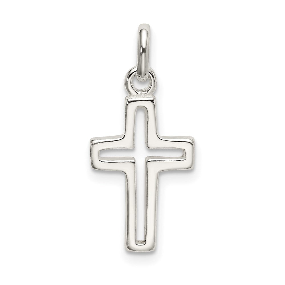 Sterling Silver Cut-out Cross Charm QC9026