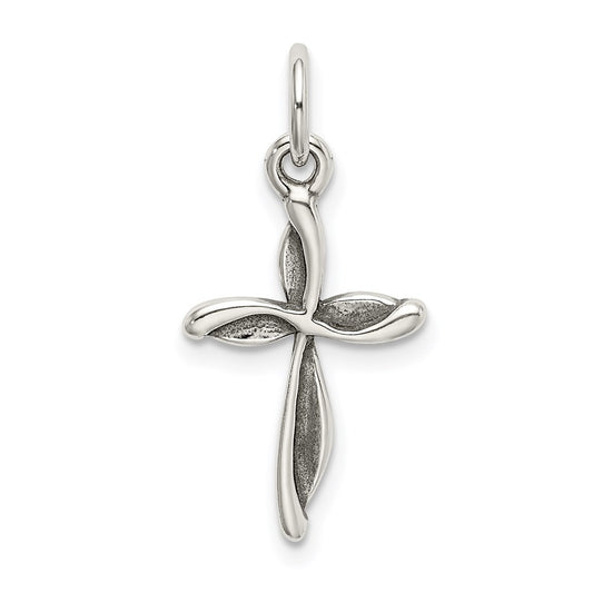 Sterling Silver Antiqued Passion Cross Charm QC9030