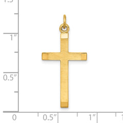 Sterling Silver Gold-plated Polished and Satin Cross Pendant QC9037