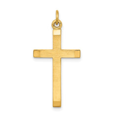 Sterling Silver Gold-plated Polished and Satin Cross Pendant QC9037