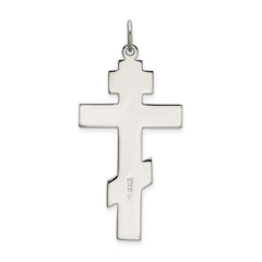 Sterling Silver Polished Eastern Orthodox Cross Pendant QC9041