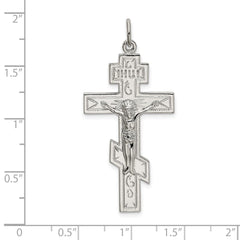 Sterling Silver Polished Eastern Orthodox Cross Pendant QC9041