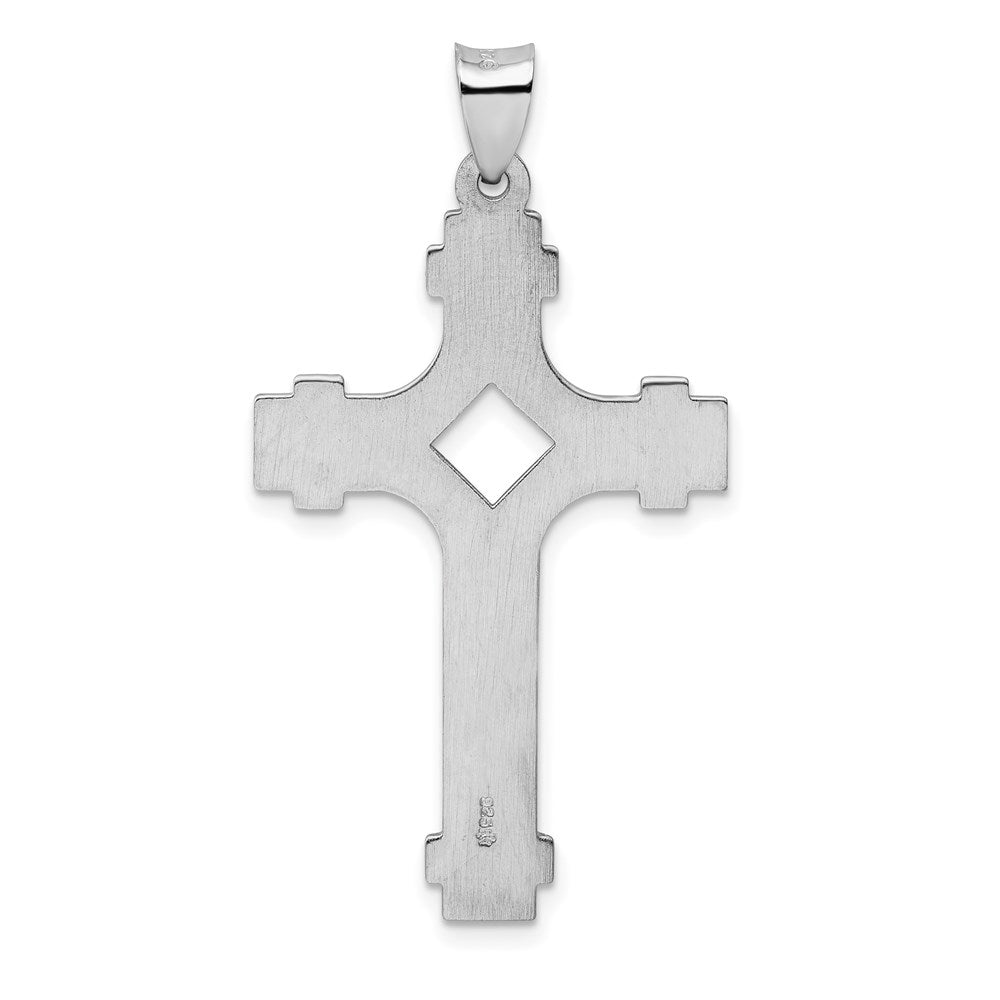 Sterling Silver Rhodium-plated Polished Fancy Cross Pendant QC9049