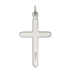 Sterling Silver Polished Grooved Cross Pendant QC9051