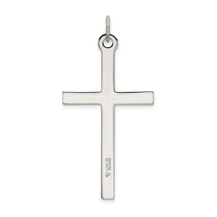 Sterling Silver Polished and Textured Cross Pendant QC9052